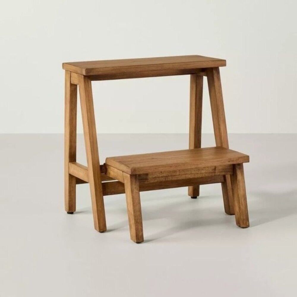 18" Wood Kitchen Step Stool Aged Oak - Hearth & Hand Magnolia, Target